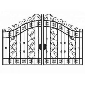 China Outdoor Sliding Grill Cast Iron Driveway Gates For House Double Entry supplier