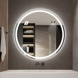 Waterproof Frameless Touch Screen Vanity Smart Led Light Round Bathroom Silver Mirror