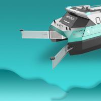 Intelligent Driverless USV Vehicle Boat 800mm Depth For River Cleaning