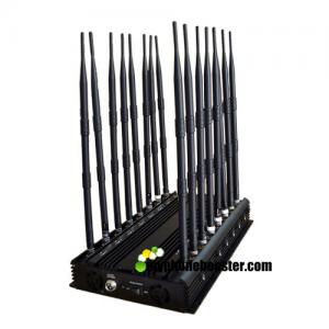 24 Hours Working 16 Antennas 38w Power Adjustable Vehicle Mounted Cellphone Jammer Blocker Lojack  Mobile Signal Jammer