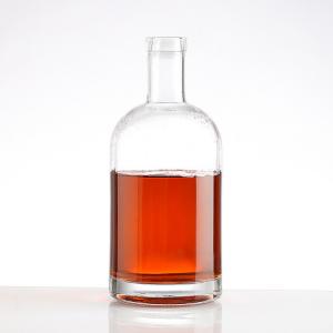 China 250ml 500ml Square Clear Empty Glass Bottles for Spirits Vodka Whiskey Rum Gin Embossed supplier