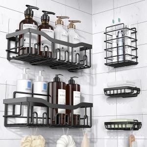 No Drilling Large Capacity Rustproof Stainless Steel Bathroom Organizer Bathroom Shower Shelves for Inside Shower Rack