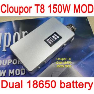 Top design cloupor t8 dual 18650 battery 150w mod