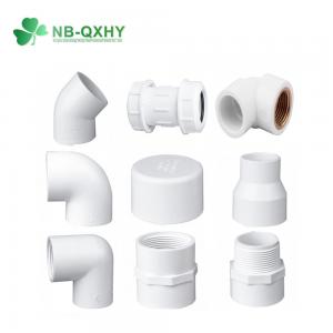 White Sch40 UPVC Fitting Pipe Fitting Plug Adaptor Elbow Tee ASTM Standard 100% Material