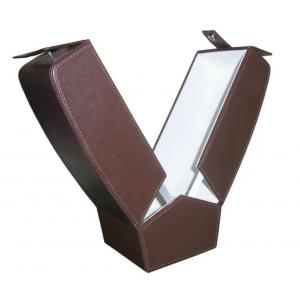 China Luxury PU Leather Wine Packaging Box Single Bottle Wine Boxes With Leather String supplier