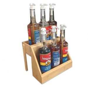 China Coffee Syrup 20x28x23cm Bamboo Storage Holder C- Bottle Display Shelf supplier