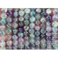 China Natural Crystal Gemstone Fluorite Round Bead For DIY Jewelry Making on sale