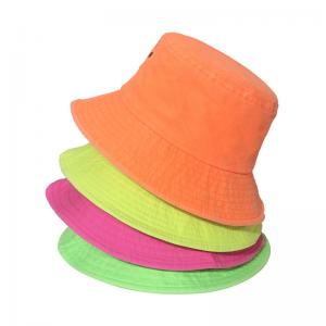 Retro Simple Breathable Fluorescent Cotton Bucket Hat For Women