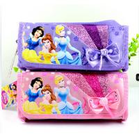China Purple / Pink Disney Princess Plush Pencil Bag with Zipper For Promotion Gifts on sale