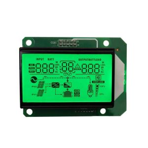 China Módulos de pantalla LCD monocromáticos Cob Design Genyu TN/HTN/STN/FSTN Pantalla LCD de 7 segmentos Placa LCD de 76*58 mm Tamaño de pantalla y LEDs verdes wholesale