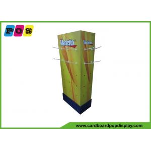 China Quadra Sides POP Cardboard Product Display Stands Merchandising Pegable Rack HD013 wholesale