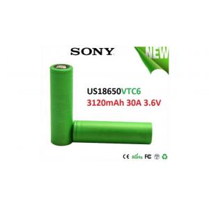 China SONY VTC6 18650 Battery 3120mAh 3.6V Li-Ion Battery , Discharge Current 30A High Drain supplier