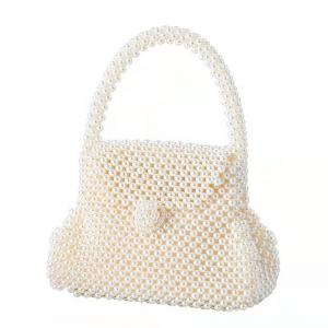 Dinner Pearl Hand Bags White Color 22.5cm×10.5cm×26.5cm for ladies