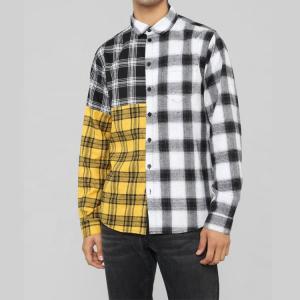 China Cotton Color Contact Mens Long Sleeve Plaid Shirts Casual Street Style Cool Design supplier