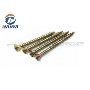 China DIN7505 5X30mm Pozi Drive Csk Head Self Tapping Screws Yellow Zinc Plated 30MM Length wholesale