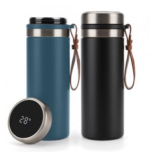 Tea Infuser Bottle Coffee thermos Smart Sports Water Bottle with LED Display Travel Tea Mug with Stainless Steel Filter