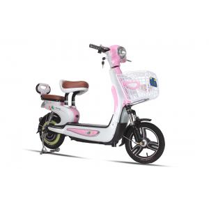 Pedal Assist Electric Bike Pink Beach Cruiser Motorized Bike For Two Passengers