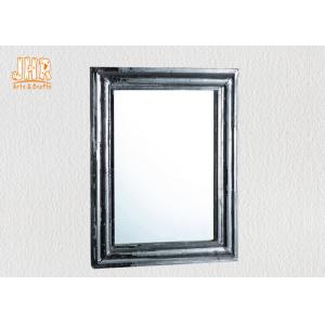 China Home Decor Traditional Rectangular Wall Mirror With Silver Mosaic Glass Frame supplier