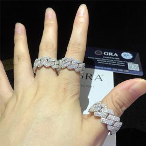 China 925 Sterling Silver Moissanite Man Rings Miami Cuban Link Silver Diamond Jewelry supplier