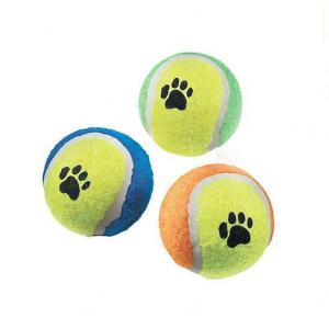 Best Sales Customer Logo 2.5" Pet Interactive Toys Play Training Toy Pet Tennis Ball Dog Rubber Toy