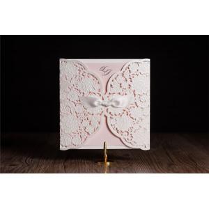 Pink lace hand-cut wedding invitations Personality invitation card