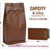 Flat Bottom Coffee Pouches With Degassing Valve, Food Storage Bags With Rsealable Zipper