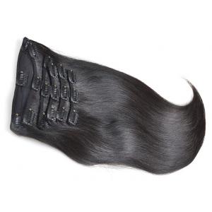 China Natural Black 100 Human Hair Clip In Extensions Healthy From One Single Donor supplier