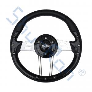 China Golf Cart Aviator 4 Black Grip/Brushed Aluminum Spokes Steering Wheel supplier