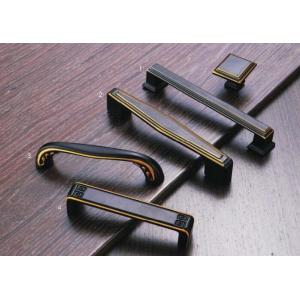 China Corosion Resistant Kitchen Cupboard Door Handles Black / Yellow Copper Finish supplier