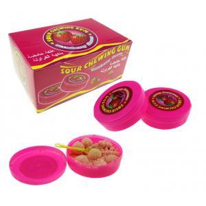 Halal Strawberry Flavor Chewing Gum Sugarless Bubble Gum With Sour Powder