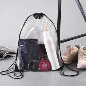 Transparent PVC Drawstring Bag , Custom Logo Waterproof Storage Bags