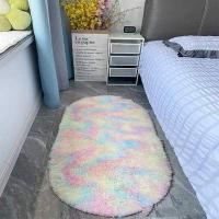 China Stain Resistant Ultra Soft Fluffy Bedroom Rugs Oval Beige Throw Rugs for Small Spaces on sale