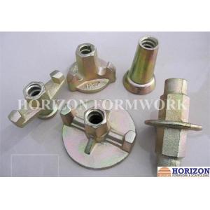 China Galvanized Formwork Tie Rod System , Flanged Wing Nut Steel Cone SGS Approval supplier