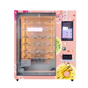 Lift System Refrigerator Automatic Cupcake Vending Machine Salad Fresh Food Vending Machine With 21.5inch Touch Screen