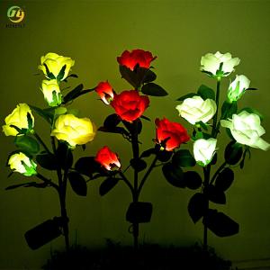 China Outdoor LED Commercial Light Simulation Rose Flower Solar Light supplier