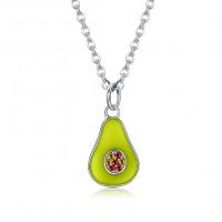 China 1.1x0.8cm 5A 17.7'' Pear Shaped Pendant Sterling Silver Jewelry Necklaces 2.9g on sale