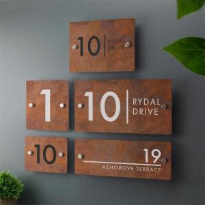 Decoration Room Multiple Sizes Available Rusty Corten House Number Sign