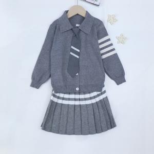 knitted children clothing sets two-piece suit baby school clothing set pullover sweater skirt outfit sets