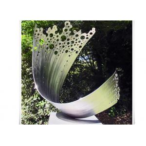 Art Waveform Sculptures Metal Garden Flowers Sculpture Customized Size