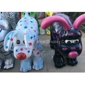 China Custom Large Fiberglass Animals Fiberglass Dog Statues With Different Logo supplier