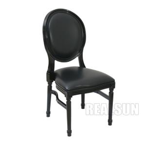 China Eventing Luxury Hotel Bedroom Furniture Curved Back Resin Black Louis Chair supplier