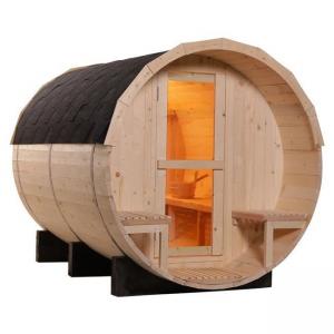 China 4 Person Redwood Outdoors Sauna Room Garden Pine Wood Wine Barrel Sauna supplier