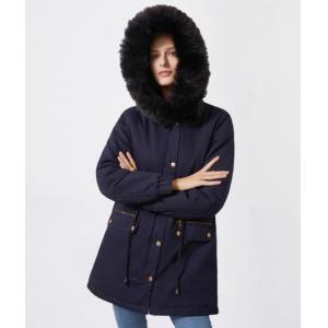 China Small Quantity Clothing Manufacturer Women'S Parka Cotton Coat With Fur Collar Hooded Warm Jacket supplier