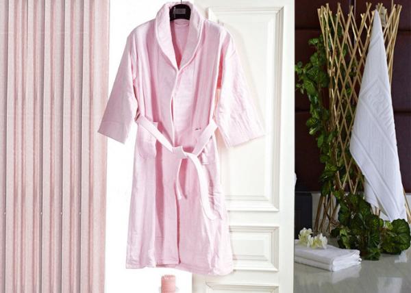 Jacquard Comfortable Hotel Luxury Bath Robes , Women's / Mens Luxury Towelling
