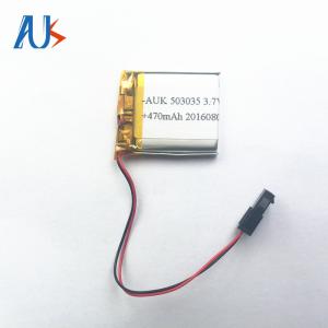 China Customize 3.7V 470mAh Custom LiPo Battery AUK 503035 For Electric Cigarette supplier