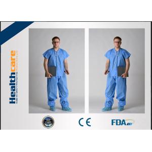China Green Blue Medical Disposable Clothing Non Toxic Nonwoven Round Neck Suits wholesale