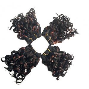 Short 8" Black Synthetic Hair Extensions Highlight With High Temperature Fiber