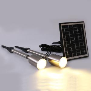 1W Solar LED Outdoor Spotlights Stainless Steel Lamp 3000K With Condenser Lens