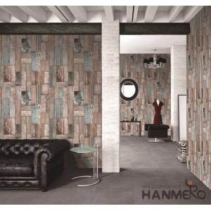 3D Wood Design Kitchen Bathroom Wallpaper , Durable PVC Wallcovering