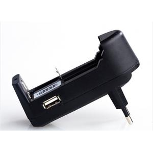 Standard EU Plug USB Lithium Ion Battery Charger , Micro Usb Li Ion Charger Black